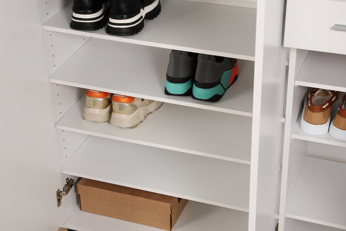 Hanah Home Zapatero Blanco con Dos Cajones